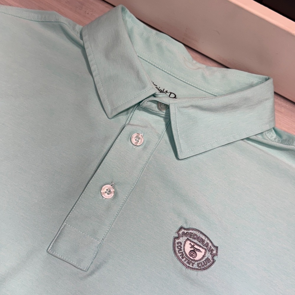 Medinah Country Club - Straight Down Golf Shirt - Men's Size XL Teal Aqua